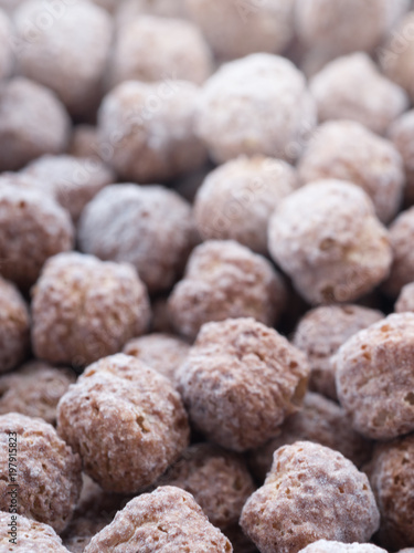 corn balls. Close-up. Dry breakfast © kulkann