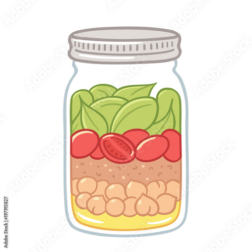 Salad in a jar illustration