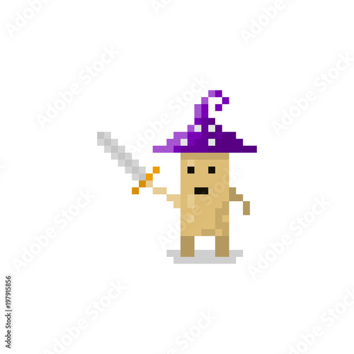 Pixel character mushroom for games and websites