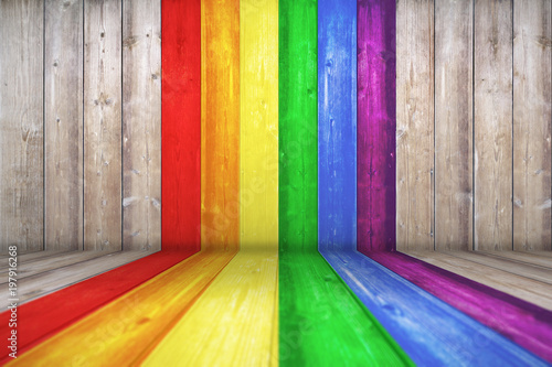 Photography Wood texture background surface with LGBT natural pattern or white wood texture table perspective view