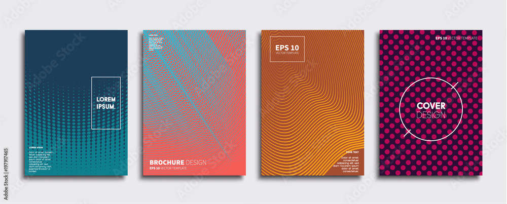Vector cover designs. Future Poster template. Smartphone modern background set.