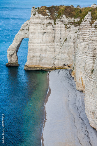 The famous cliffs at Etretat in Normandy, France photo