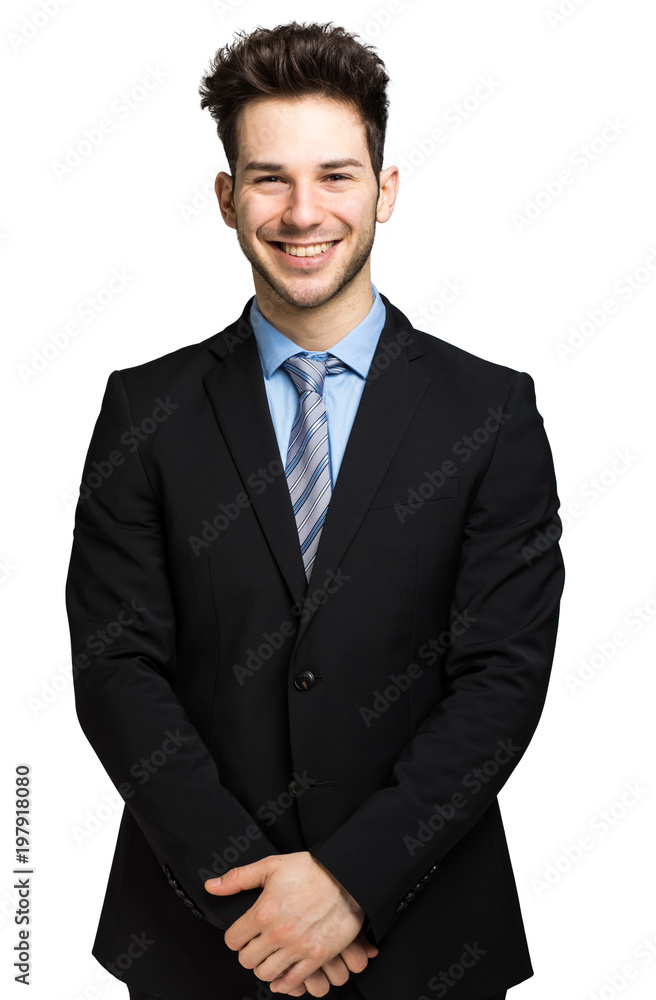 Young handsome businessman isolated on white Young handsome businessman isolated on white