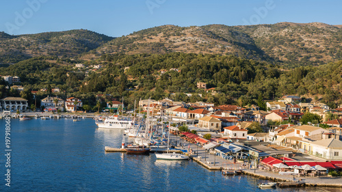 Panorama of the center of the town of Sivota in Greece © flowertiare