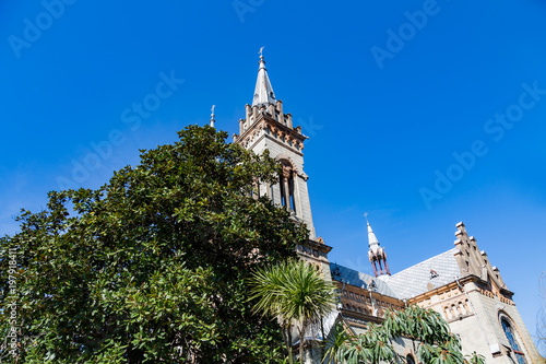 BATUMI, GEORGIA - MARCH 17, 2018: Exterior of the Cathedral of the Nativity of the Blessed Virgin. Built in 1903 