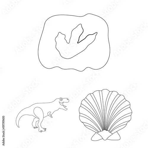 Different dinosaurs outline icons in set collection for design. Prehistoric animal vector symbol stock web illustration.