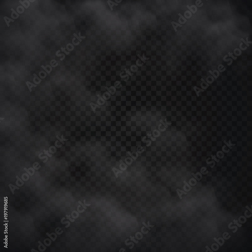 White cloud or smoke isolated on black background