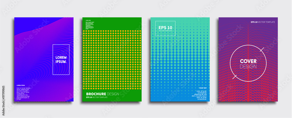 Vector cover designs. Future Poster template. Smartphone modern background set.