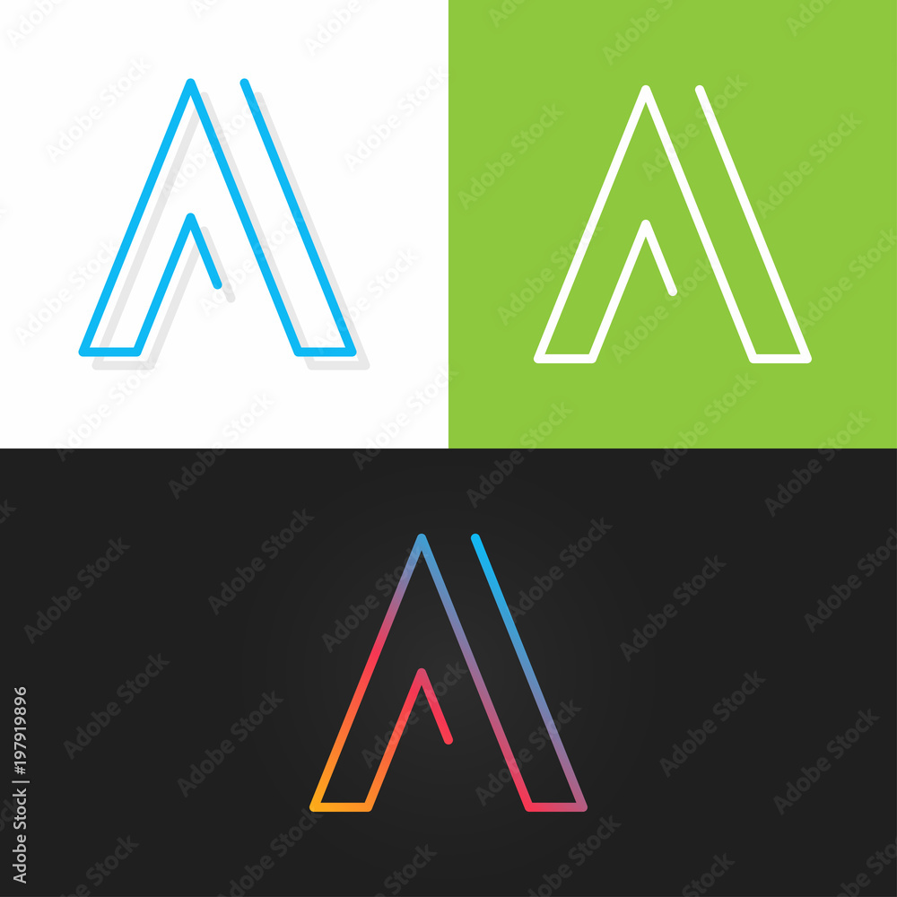 letter A logo alphabet line design icon set background letter A logo alphabet line design icon set background