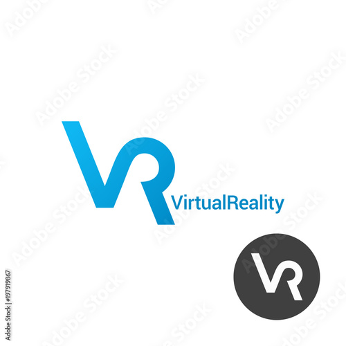 VR logo. Virtual Reality design on white background