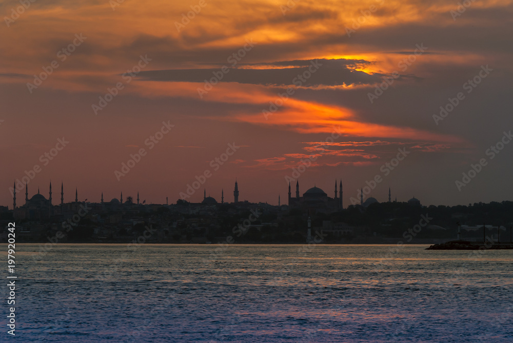 Istanbul, Turkey, 13 June 2007: Sunset of The Hagia Sophia Istanbul, Turkey, 13 June 2007: Sunset of The Hagia Sophia