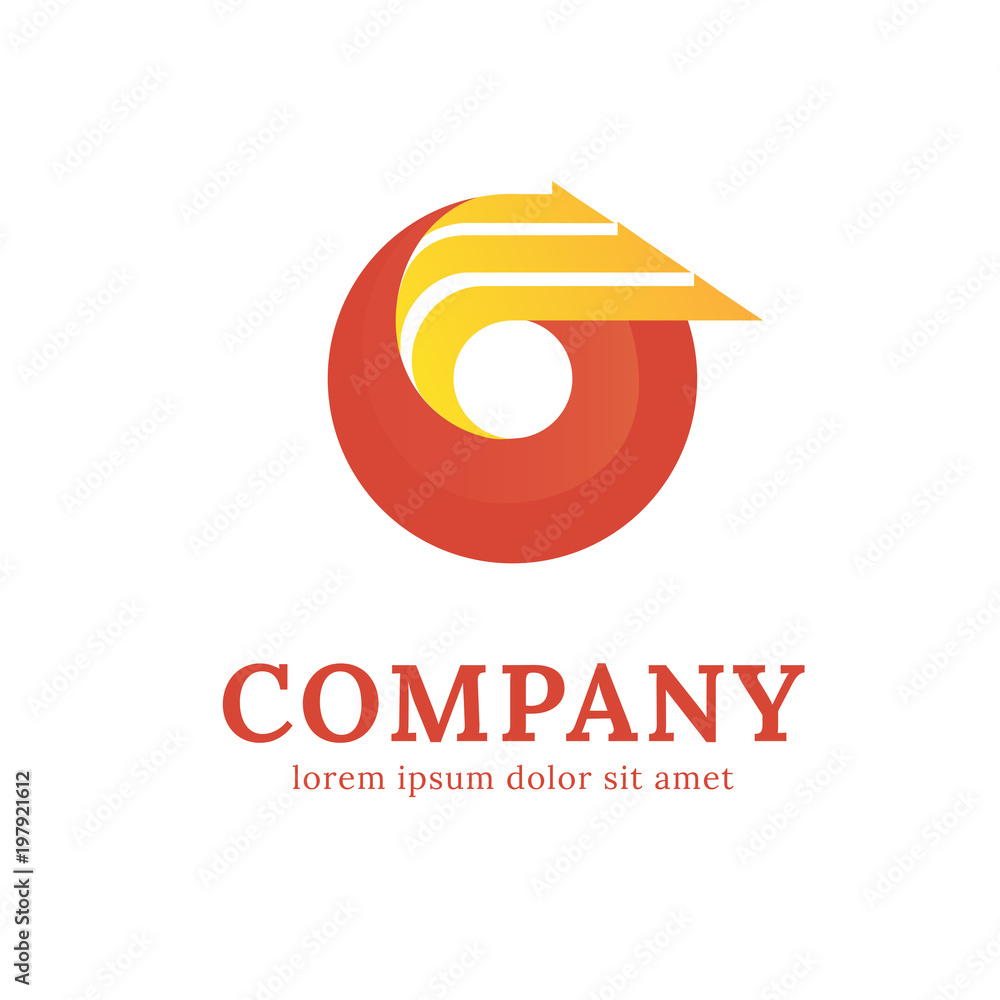 Fototapeta premium Logo abstract design arrow vector template