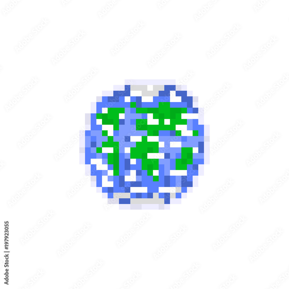 Pixel earth planet for games and websites Pixel earth planet for games and websites