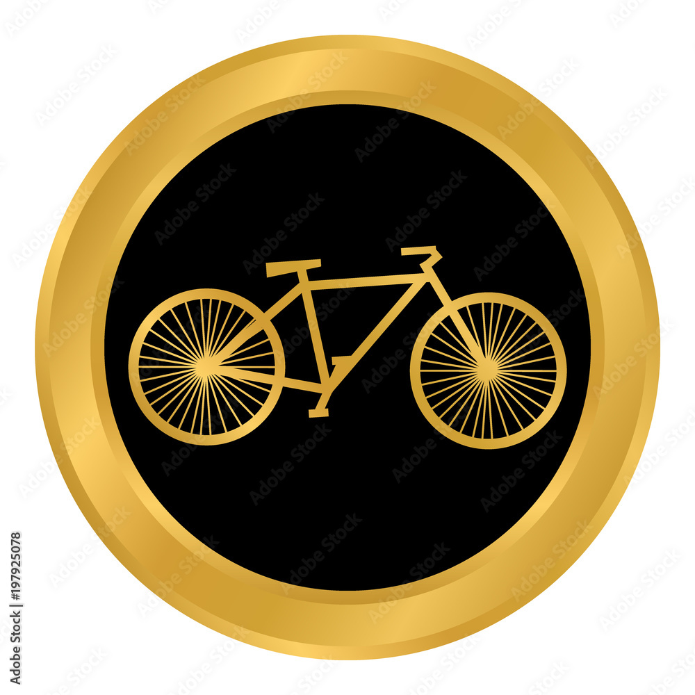 Fototapeta premium Bike button on white.