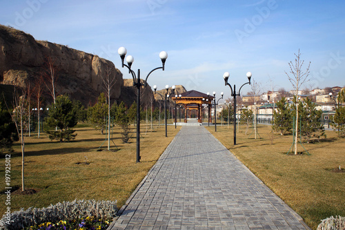 Afrasiyab mound scenic view near Khodja Doniyor Mausoleum, Samarkand, Uzbekistan photo