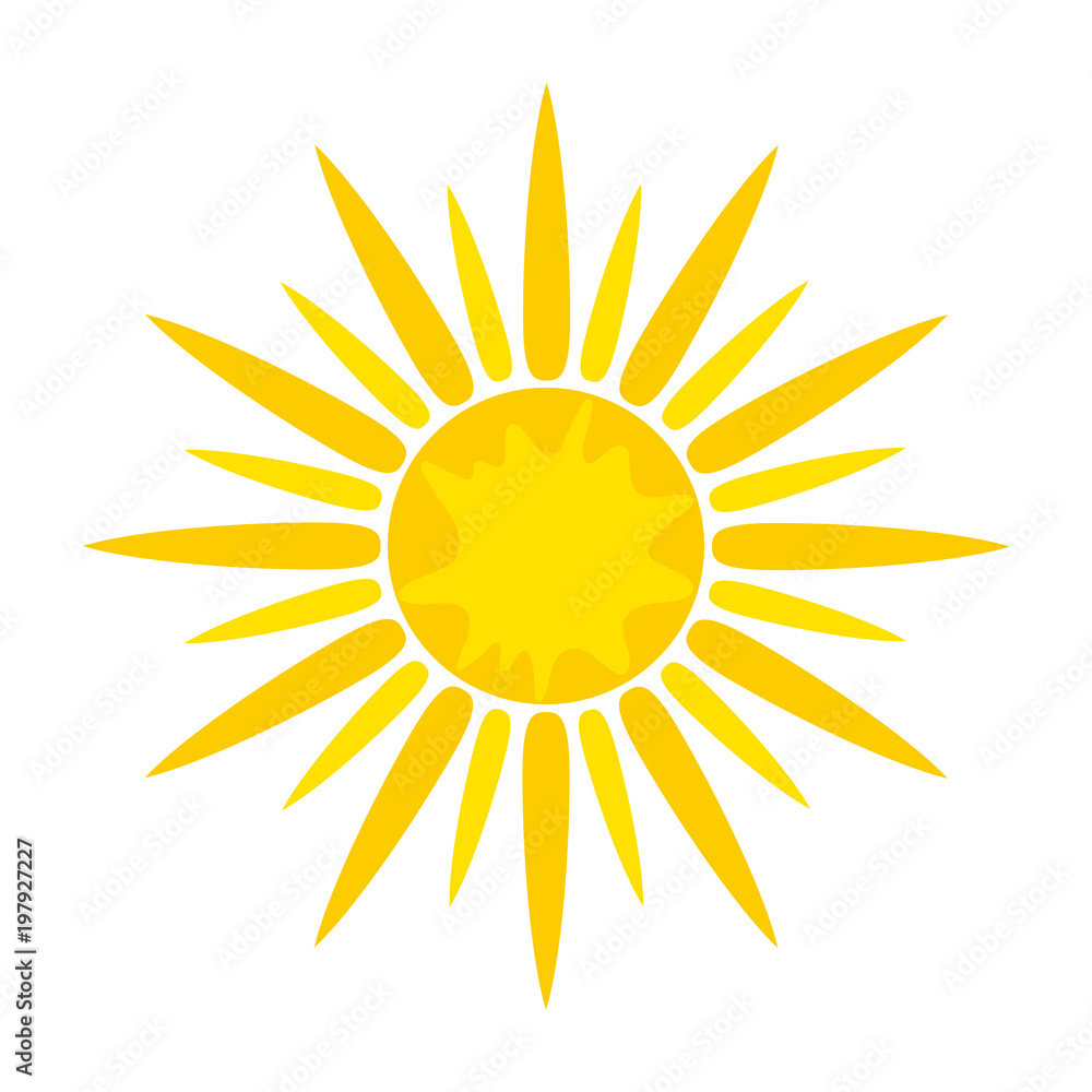 Sun symbol icon on white, stock vector illustration Sun symbol icon on white, stock vector illustration