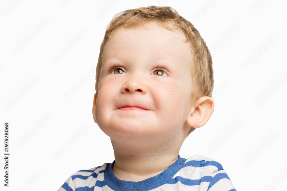 Cute little boy smiling, close-up, isolated Cute little boy smiling, close-up, isolated