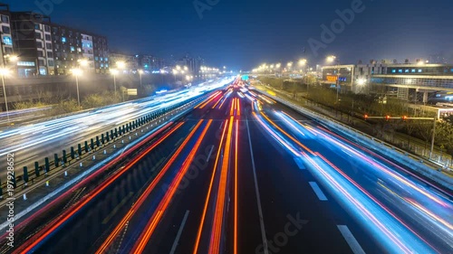 timelapse of busy traffic in beijing china