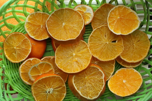 Fototapeta Naklejka Na Ścianę i Meble -  Sliced dried oranges