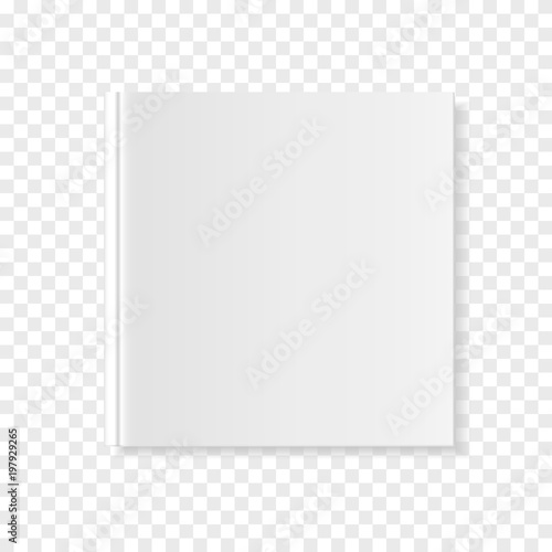 Square cover book or magazine mockup. 3d illustration.