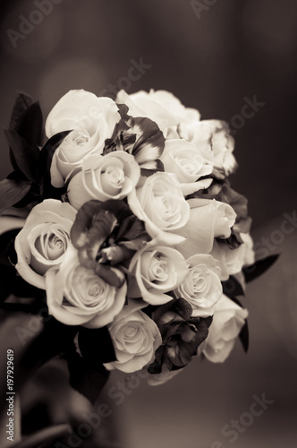 Wedding flowers bridal bouquet of white roses