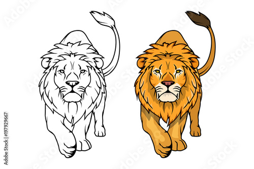 Fototapeta Naklejka Na Ścianę i Meble -  Lion logo.Vector animal lion.King Lion isolated on white background.