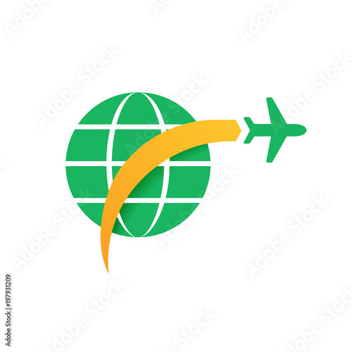 Foto Logo design abstract planet travel vector template.