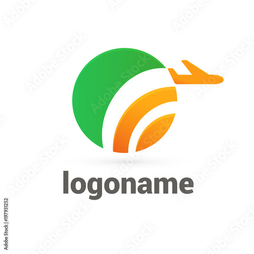 Logo design abstract planet travel vector template.