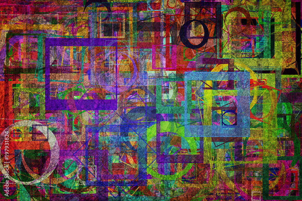 Fototapeta premium Ilustracje w kształcie dekoracyjnym i deseniowym. Kwadrat, tapeta, grafika i szablon.