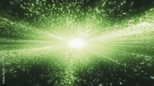 Abstract Green Background. Bright light on soft bokeh background.