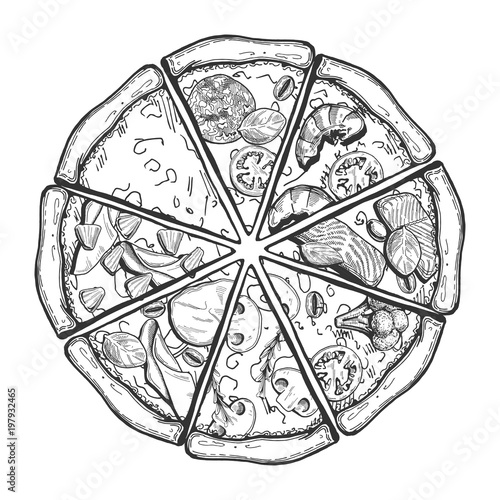 different pizza slices