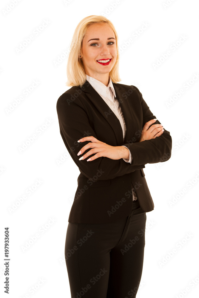 Attractive business woman standing isolated over white background Attractive business woman standing isolated over white background