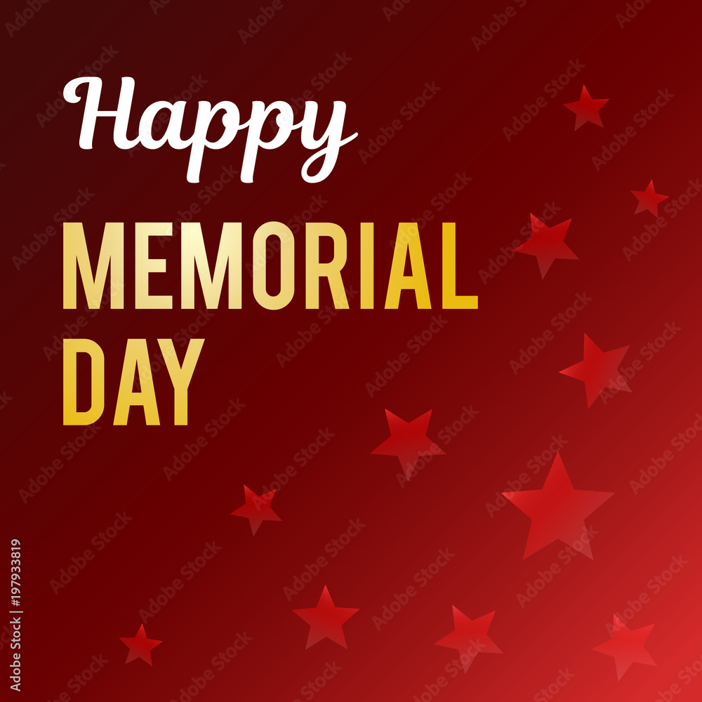 Vector illustration for a National american holiday. The inscription on a dark background with the stars. Happy Memorial Day Vector illustration for a National american holiday. The inscription on a dark background with the stars. Happy Memorial Day