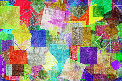 Shape pattern artistic abstract background. Repeat, grunge, square & wallpaper.