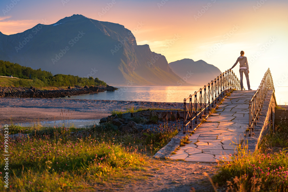 Landscape at sunset in Norway, Europe