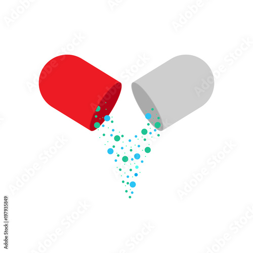 Pill capsule. Vector. 