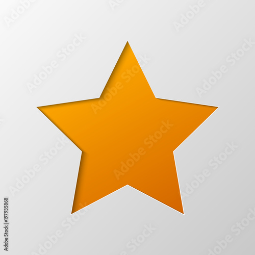 Star cut from paper. Vector illustration