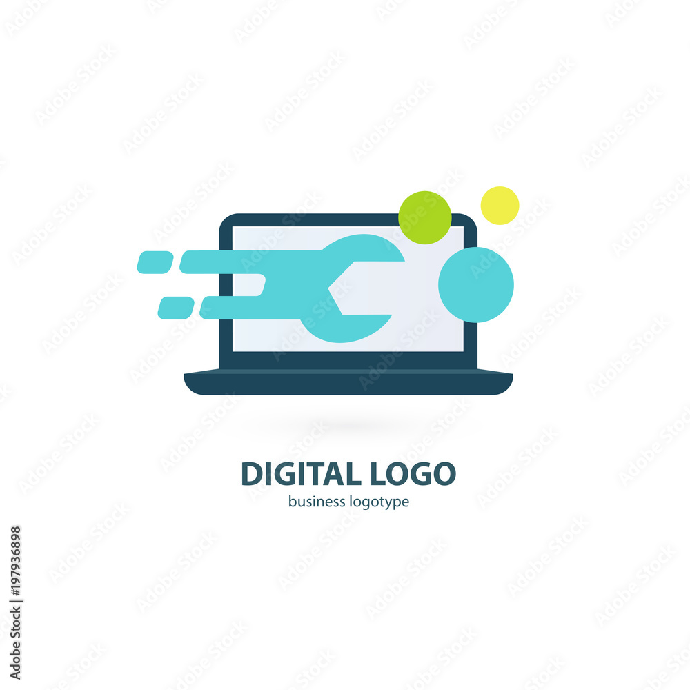 Logo design abstract computer repair vector template. Logo design abstract computer repair vector template.