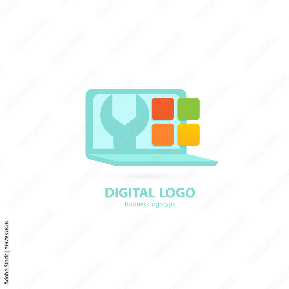 Logo design abstract computer repair vector template. Logo design abstract computer repair vector template.