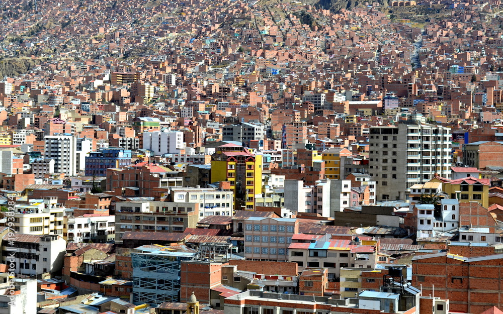 View of concrete jungle La Paz, Bolivia