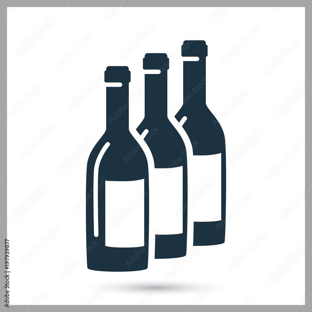 Bottles of wine in a row simple icon Bottles of wine in a row simple icon