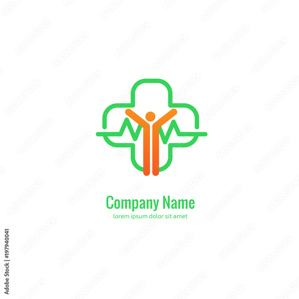 Vector stock logo, abstract medical vector template Vector stock logo, abstract medical vector template