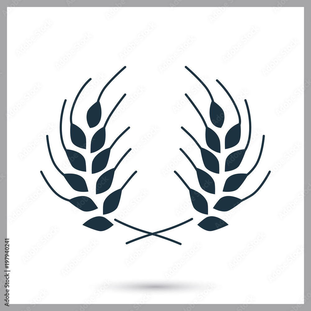 Ears of wheat simple icon