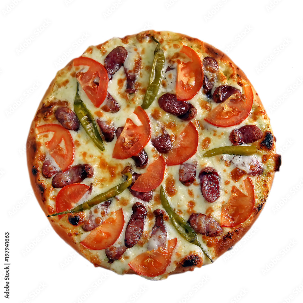 Fototapeta Pizza isolated on white
