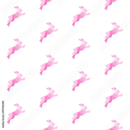 BUNNY EASTER SEAMLESS VECTOR PATTERN. HAND DRAW PAINTED ART. HOLIDAY FUNNY TEXTURE