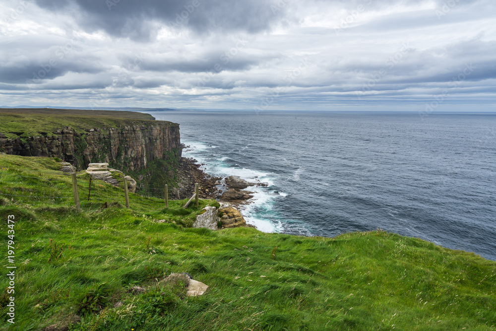 Cliffs on North Sea near Dunnet Head, Caithness, Scotland