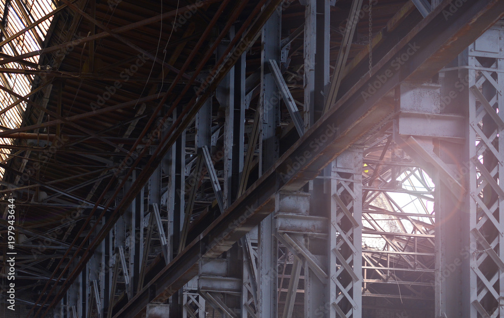 Background of an interior of an abandoned metallurgical plant Background of an interior of an abandoned metallurgical plant