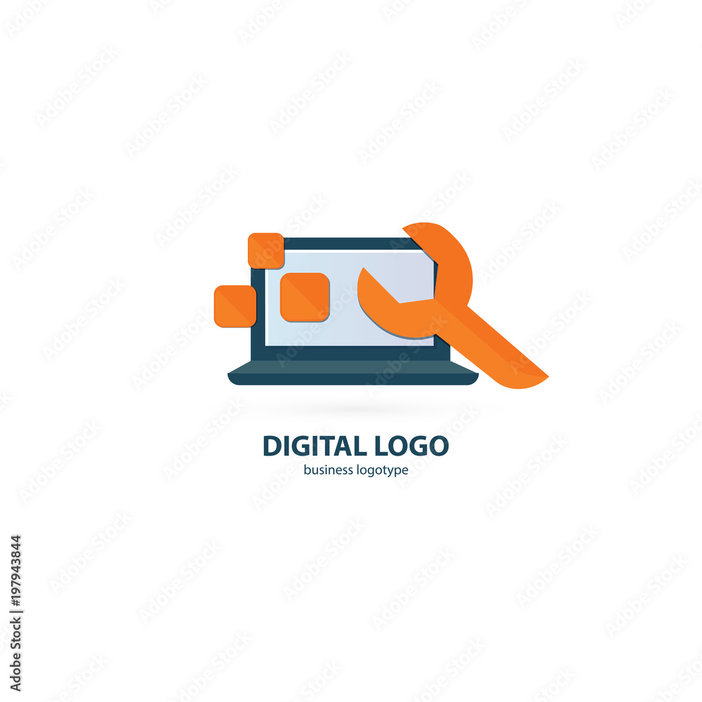 Logo design abstract computer repair vector template. Logo design abstract computer repair vector template.