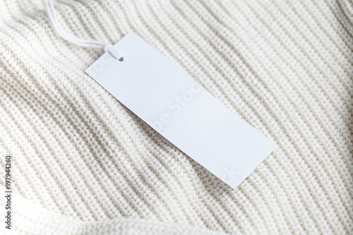 Clothes label tag blank white mockup
