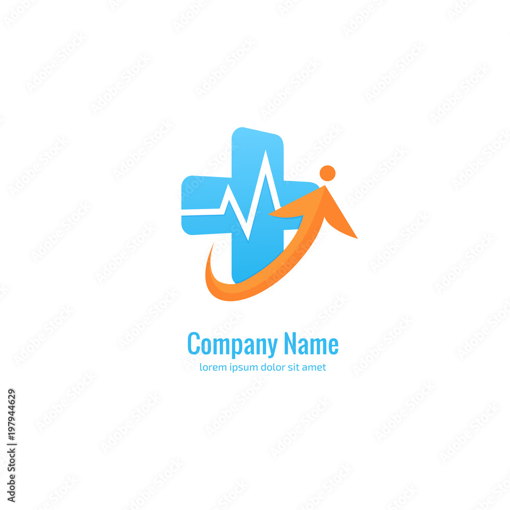 Logo design abstract medical vector template. Illustration design of logotype cross health symbol, people care sign. Logo design abstract medical vector template. Illustration design of logotype cross health symbol, people care sign.